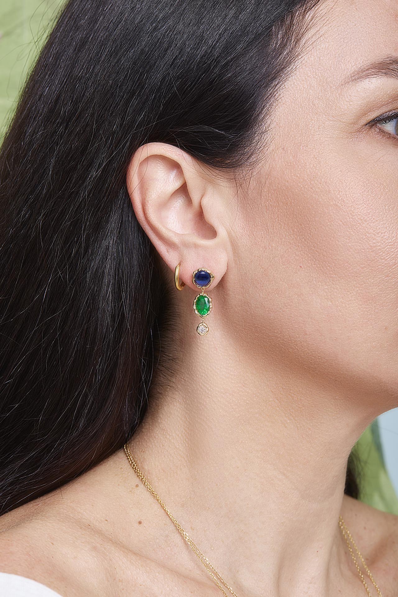 Sparkling Green Emerald Mismatched Earrings  