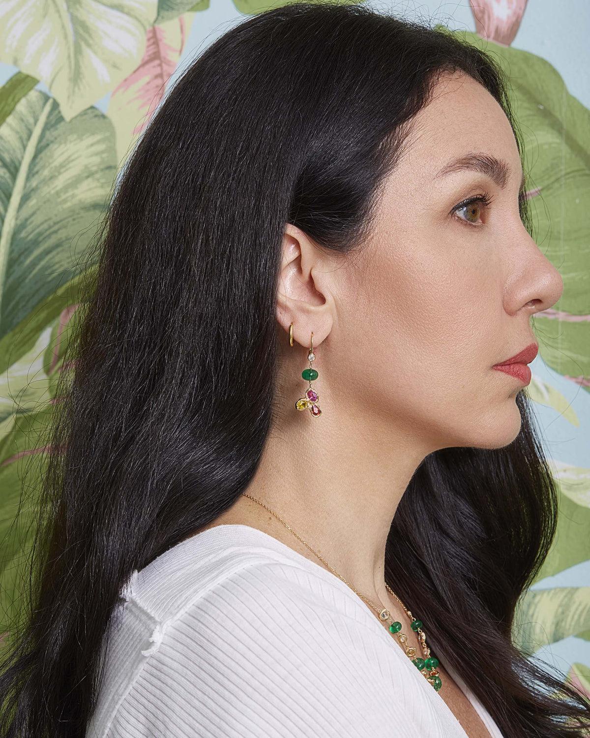  To Womanhood Multicolored Sapphire Mismatched Earrings