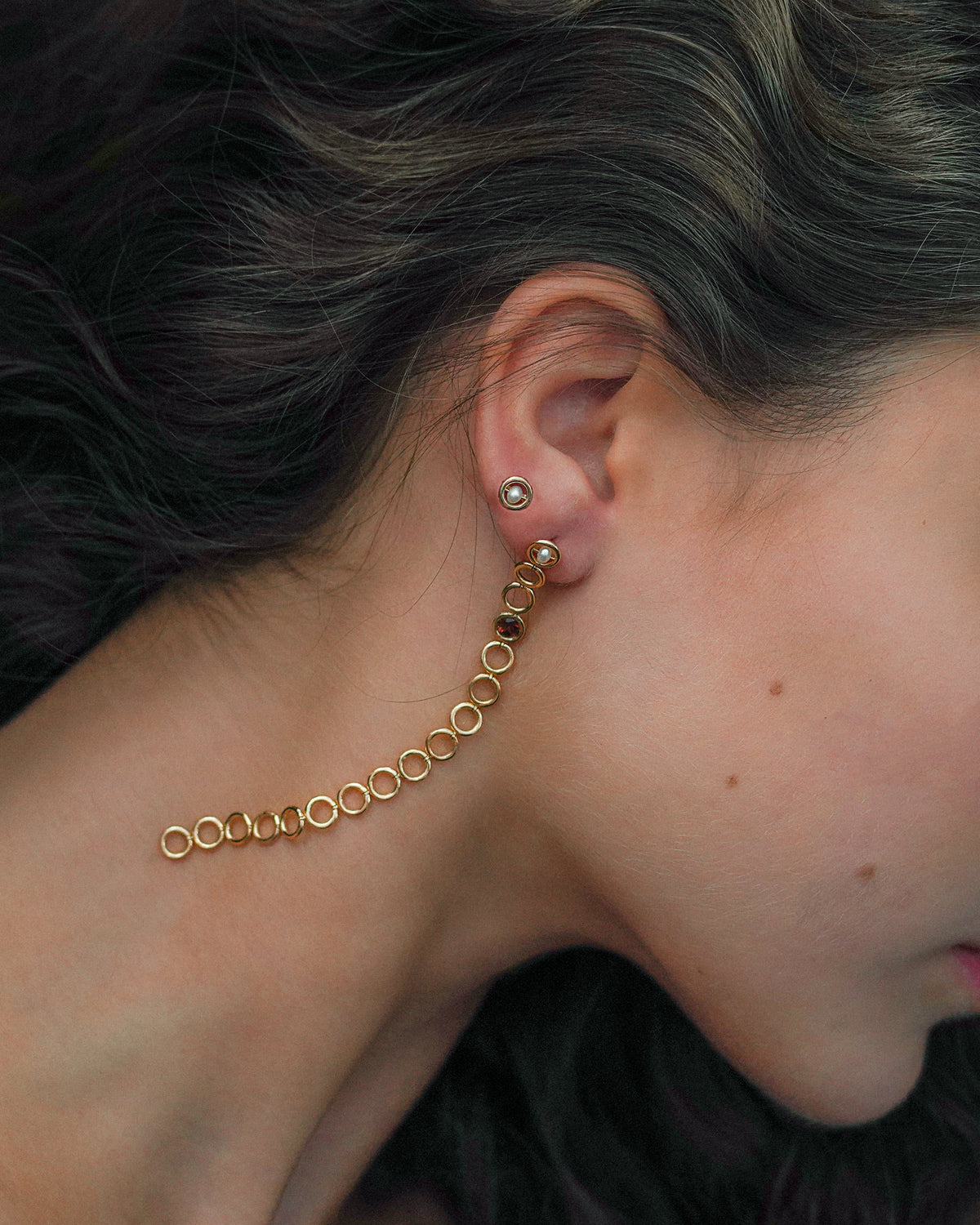 Uniquely Mismatched Earrings, Circular Stud Paired