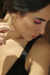 Sahhab single earring - lined gems