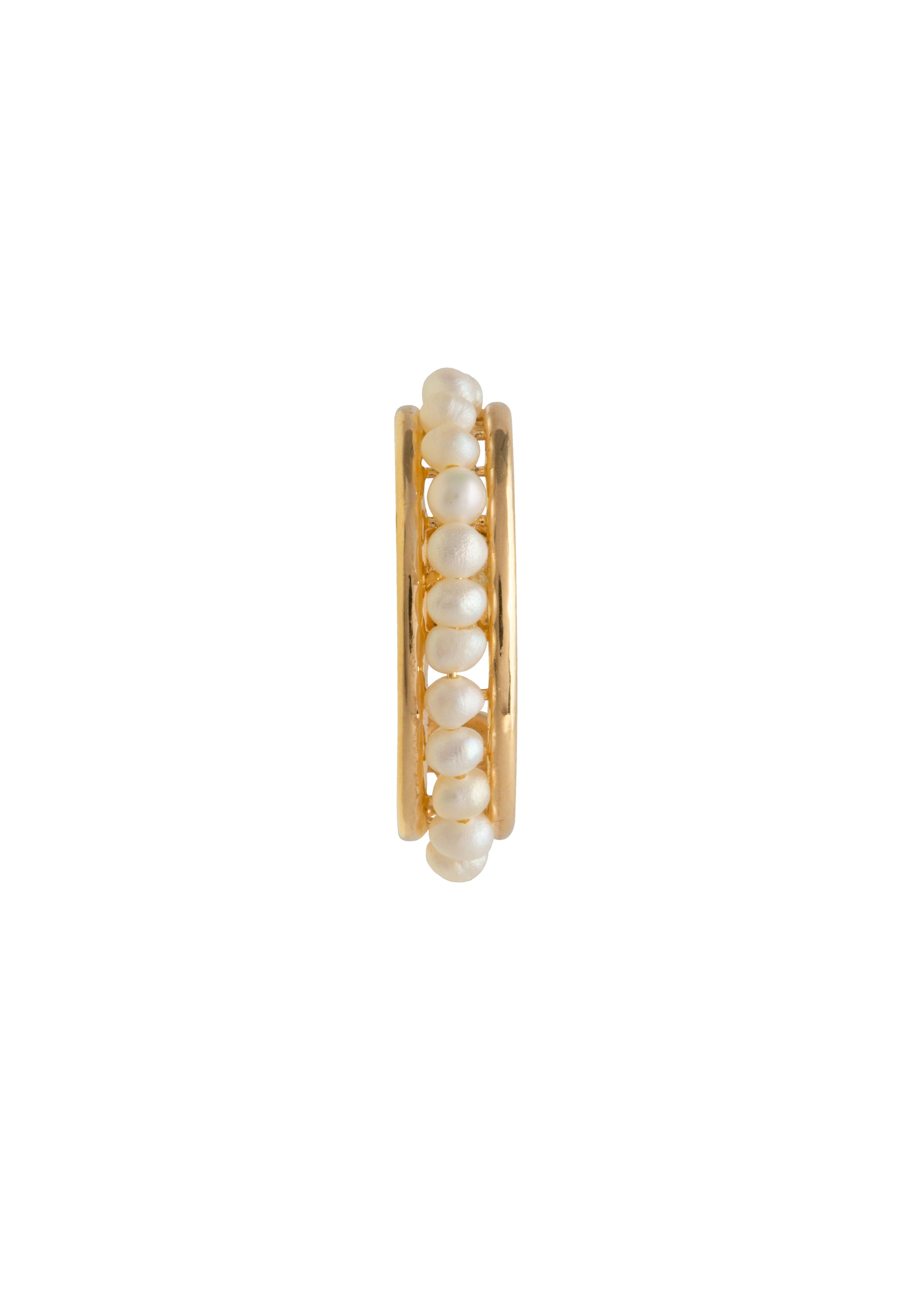 Beautiful Ear Cuff Coated in Freshwater Pearl Studs 