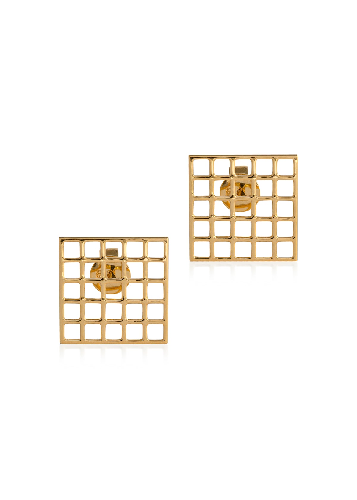 Pair of Square Net Earrings 
