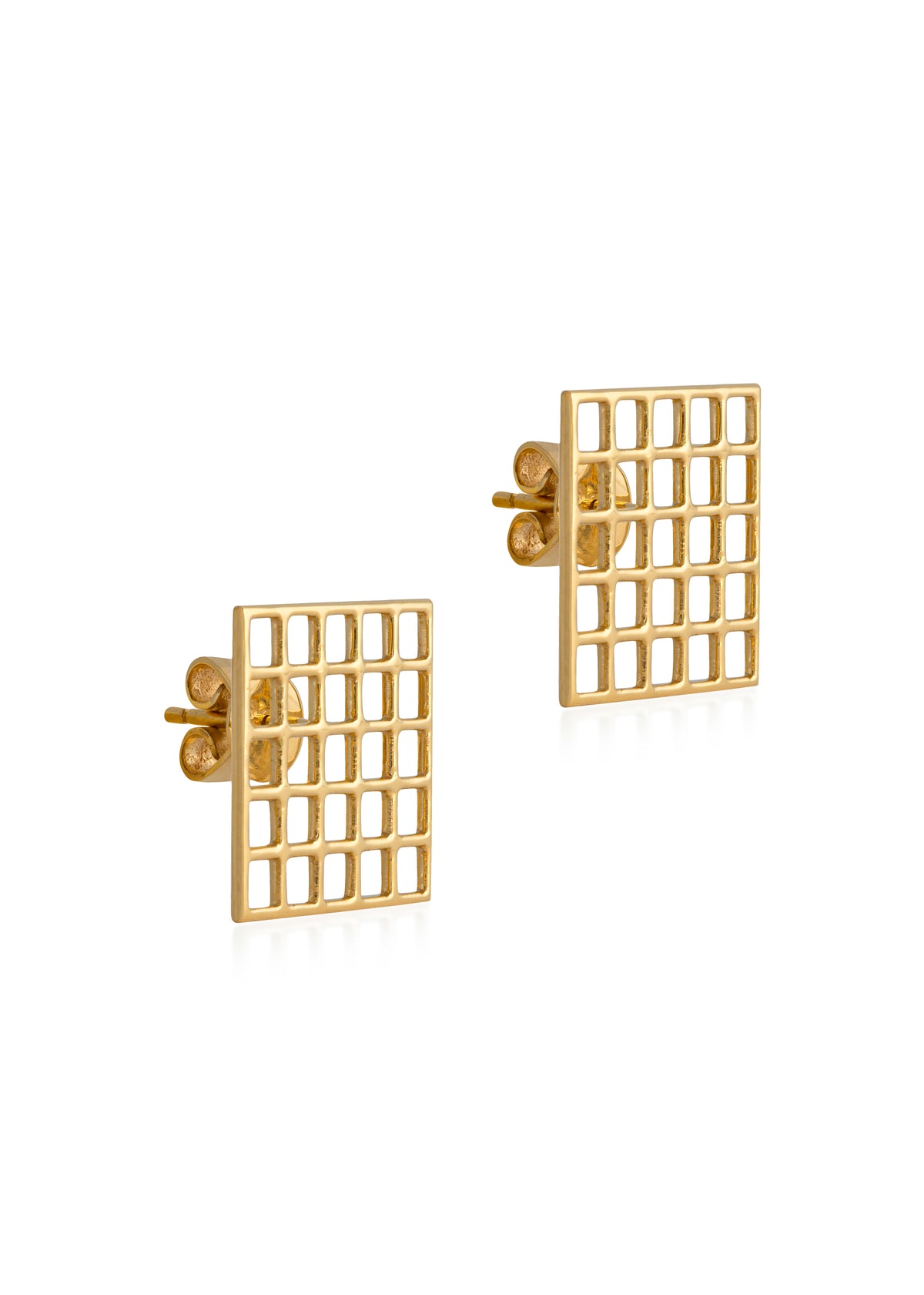 Pair of Square Net Earrings 