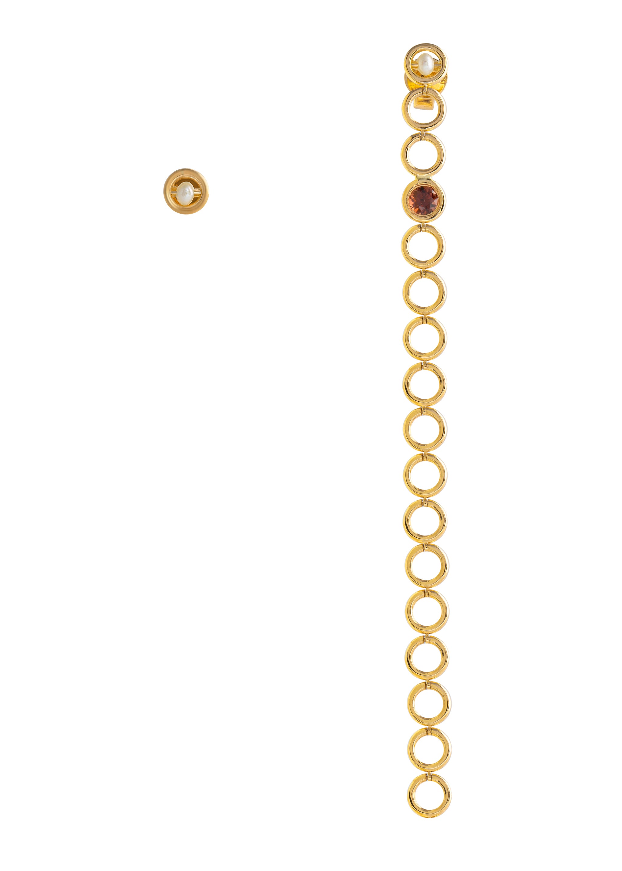 Uniquely Mismatched Earrings, Circular Stud Paired