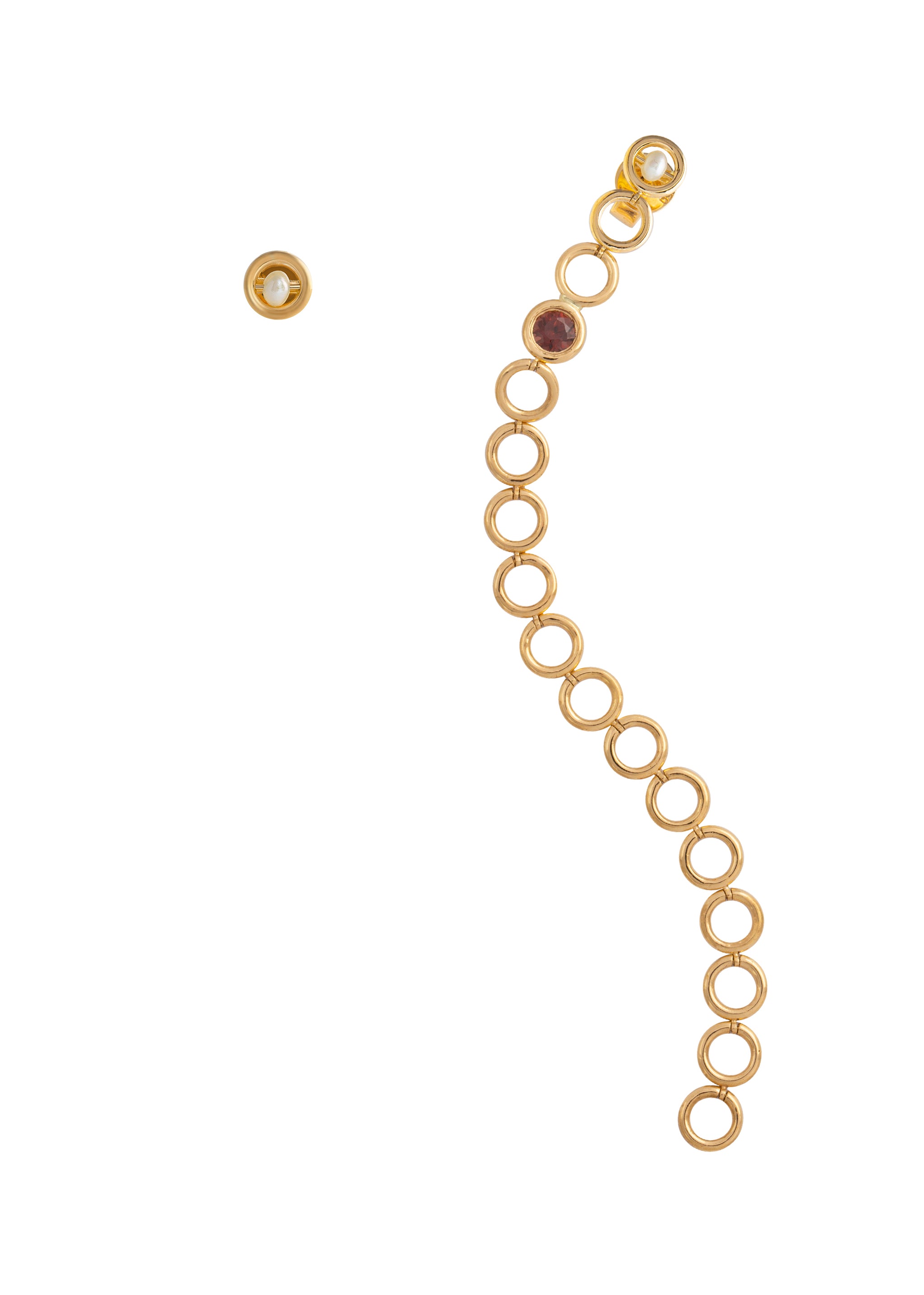 Uniquely Mismatched Earrings, Circular Stud Paired
