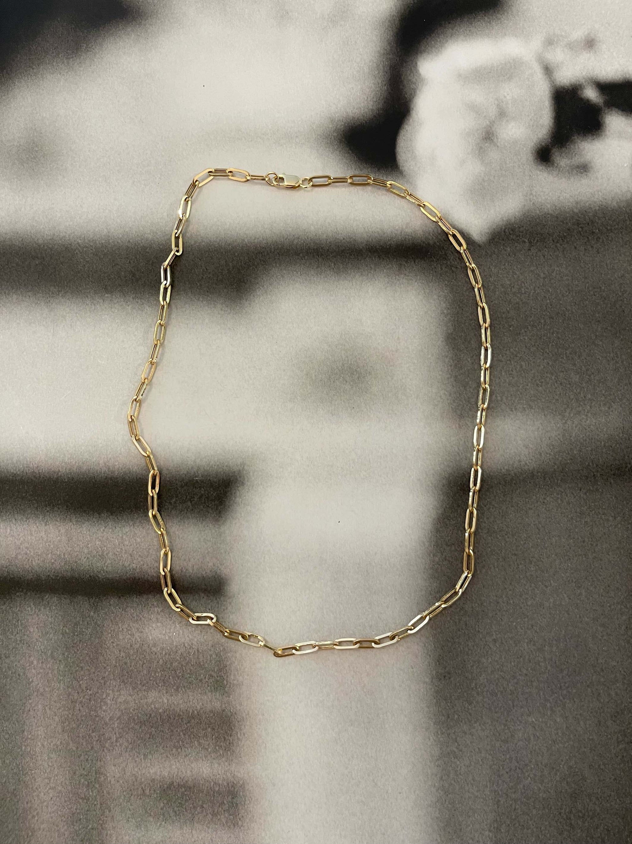 18k Pure Gold Paperclip Chain for Women 