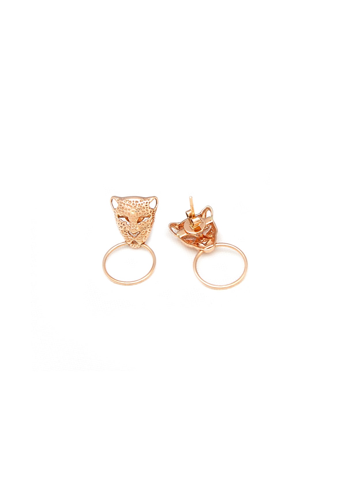 Leopard-Carved Small Hoops  